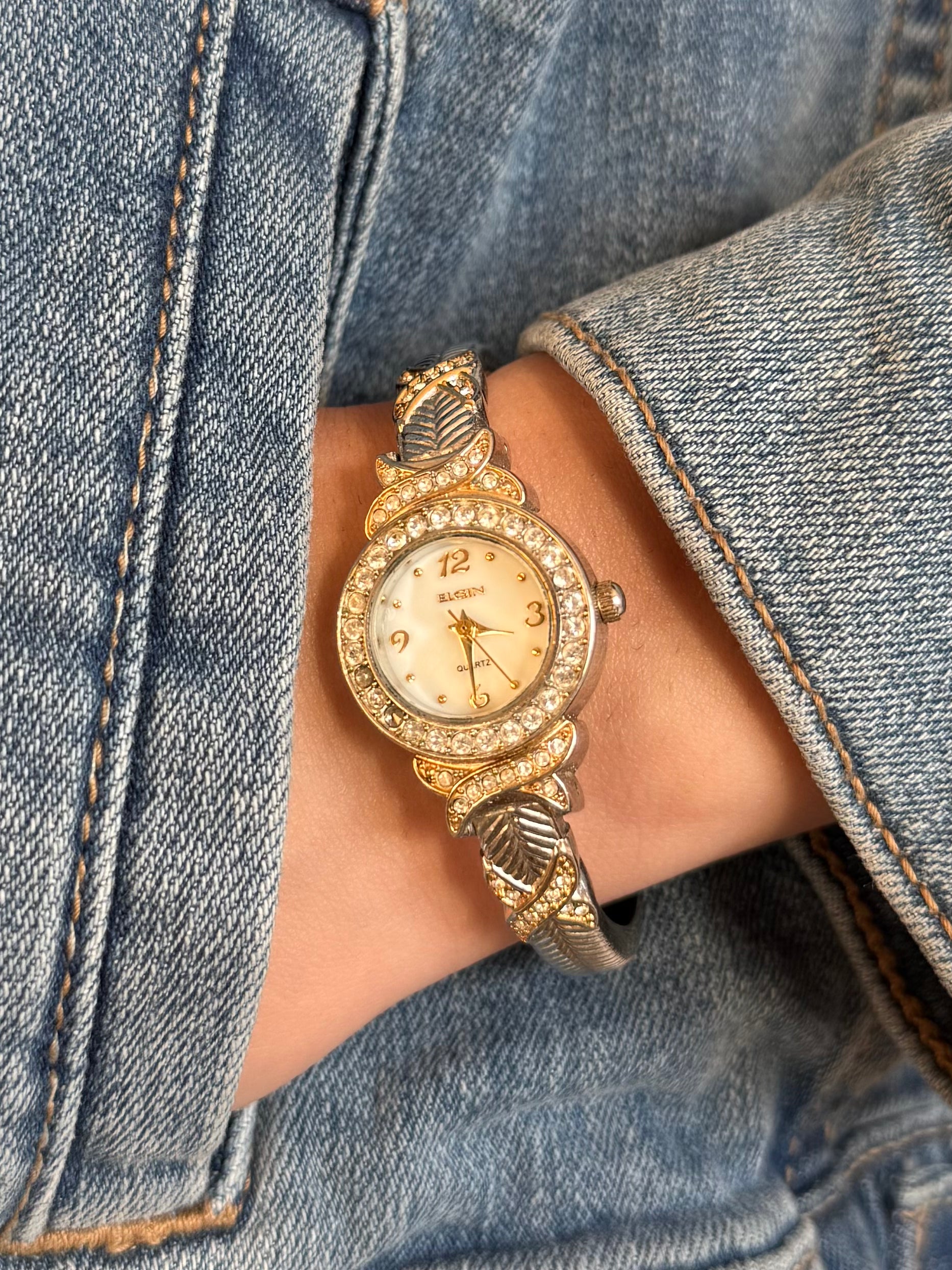 Elgin Two-Toned Cuff Watch